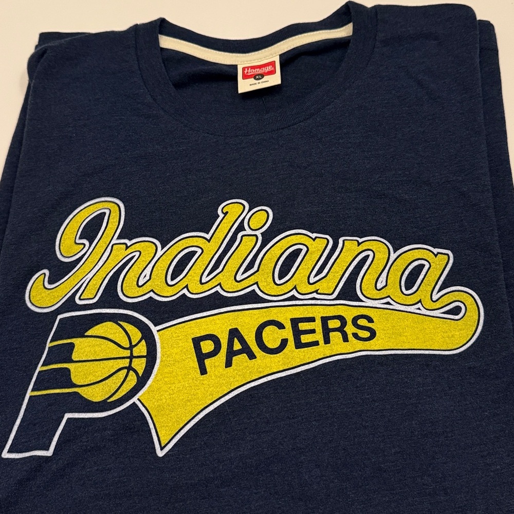 Hanes Indiana Pacers Blue and Yellow T-Shirt